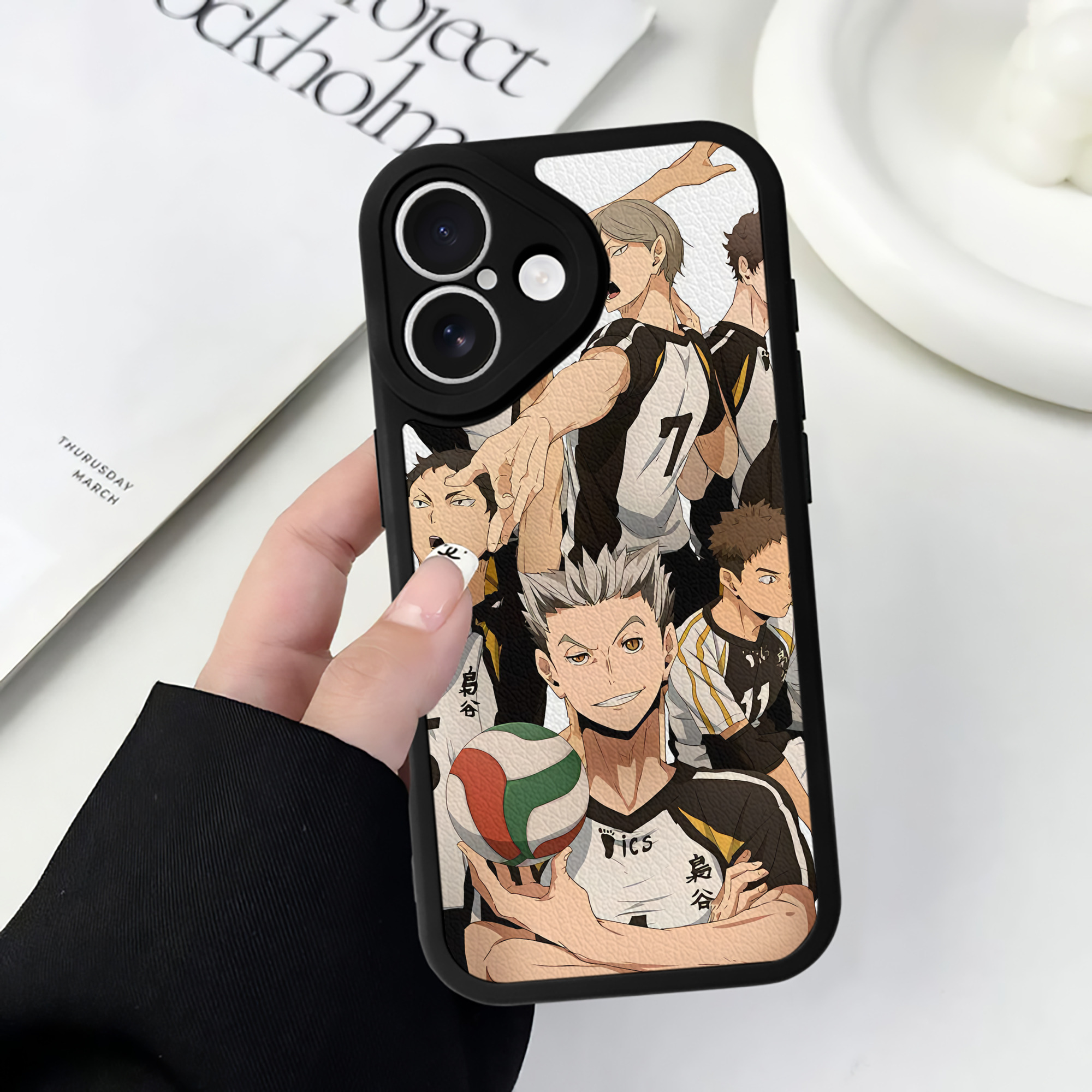 （画像用） ハイキュー!! Haikyu!! 【iPhone 16シリーズ対応】シリコンスマホケース（レザー調） 材質：シリコン